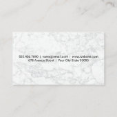 culinair mes | Witte marmeren achtergrond Visitekaartje (Achterkant)