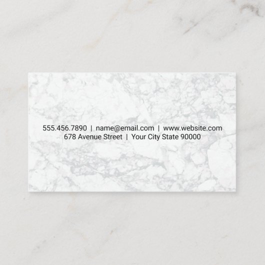 culinair mes | Witte marmeren achtergrond Visitekaartje (Achterkant)