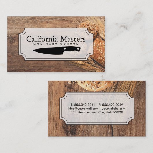 Culinair | Uitvoerend Chef | Hout Visitekaartje (Voorkant / Achterkant)