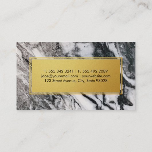 Culinair | Uitvoerend Chef | Marmer Gold Trim Visitekaartje (Achterkant)