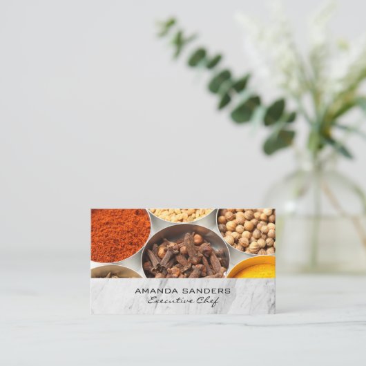 Culinair vak | Kruiden in een conservenblik Visitekaartje (Staand voorkant)
