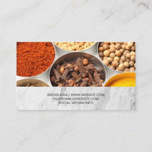 Culinair vak | Kruiden in een conservenblik Visitekaartje (Achterkant)