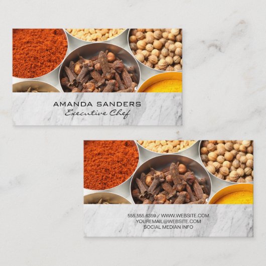 Culinair vak | Kruiden in een conservenblik Visitekaartje (Voorkant / Achterkant)