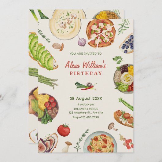 Culinair voedsel kaart (Voorkant / Achterkant)