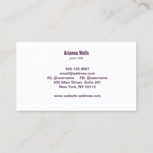 Culinaire Chef Blue Whisk Logo Paarse catering Visitekaartje (Achterkant)