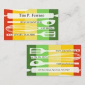 Culinaire Chef Colorful Cuisine Gourmet Catering Visitekaartje (Voorkant / Achterkant)