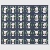 Culinaire Chef/Franse Cook Monogram Xmas Cadeaupapier (Vlak)