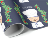 Culinaire Chef/Franse Cook Monogram Xmas Cadeaupapier (Rol Hoek)