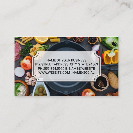 Culinaire Chef | Groenten en fruit Visitekaartje (Achterkant)