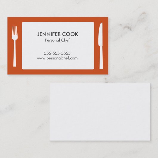 Culinaire chef-kok Catering Placemat Visitekaartje (Voorkant / Achterkant)