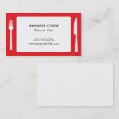 Culinaire chef-kok Catering Rood Modern Visitekaar Visitekaartje (Voorkant / Achterkant)