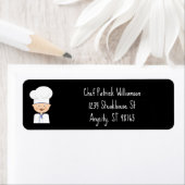 Culinaire chef-kok - Cook Cartoon retouradres Etiket (Insitu)