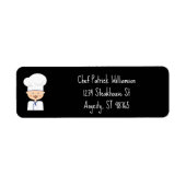 Culinaire chef-kok - Cook Cartoon retouradres Etiket (Voorkant)