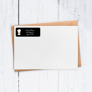 Culinaire chef-kok - Cook Cartoon retouradres Etiket