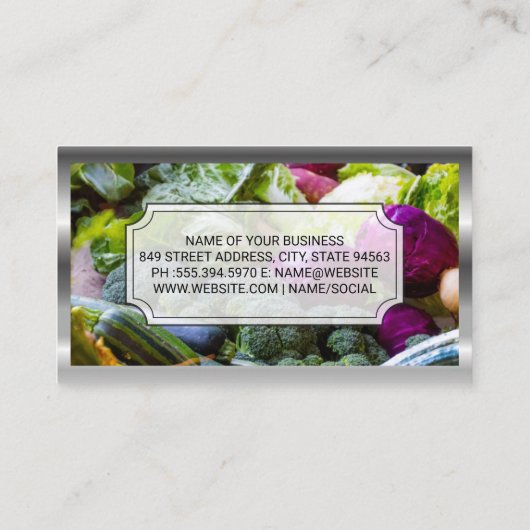 Culinaire Chef | Productie | Metaal Lijst Visitekaartje (Achterkant)