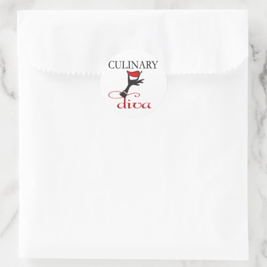 Culinaire Diva Ronde Sticker (Tas)