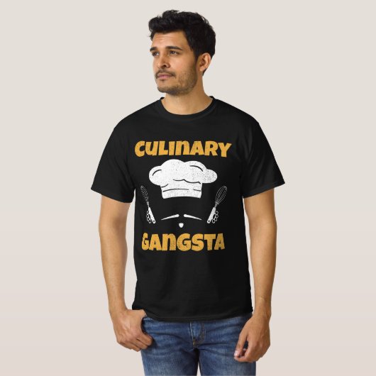 Culinaire Gangsta Shirt kookschool Funny Restau (Voorkant volledig)