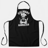 Culinaire Gangster Large Black Apron Schort (Voorkant)