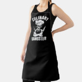 Culinaire Gangster Large Black Apron Schort (Insitu)