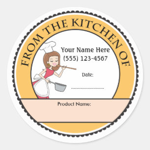 Culinaire gepersonaliseerde baklabels ronde sticker