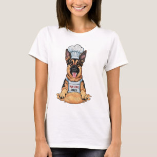 Culinaire hoektand: bakker Duitse shepard met broo T-shirt