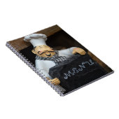 Culinaire hoogstandjes wachten: chef met menu notitieboek (Rechterzijde)