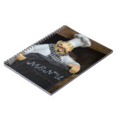 Culinaire hoogstandjes wachten: chef met menu notitieboek (Linkerzijde)