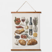 Culinaire hoogstandjes Waterverf Tapestry Scroll A Hangend Wandkleed (Voorkant)