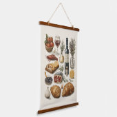 Culinaire hoogstandjes Waterverf Tapestry Scroll A Hangend Wandkleed (Gebogen)