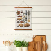 Culinaire hoogstandjes Waterverf Tapestry Scroll A Hangend Wandkleed