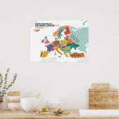 Culinaire Horror Map of Europe Poster (Keuken)