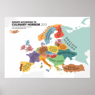 Culinaire Horror Map of Europe Poster