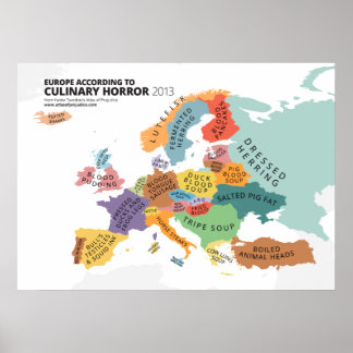 Culinaire Horror Map of Europe Poster