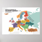 Culinaire Horror Map of Europe Poster (Voorkant)