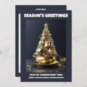 Culinaire kerstboom chef-kok zakelijke catering feestdagenkaart (Voorkant / Achterkant)