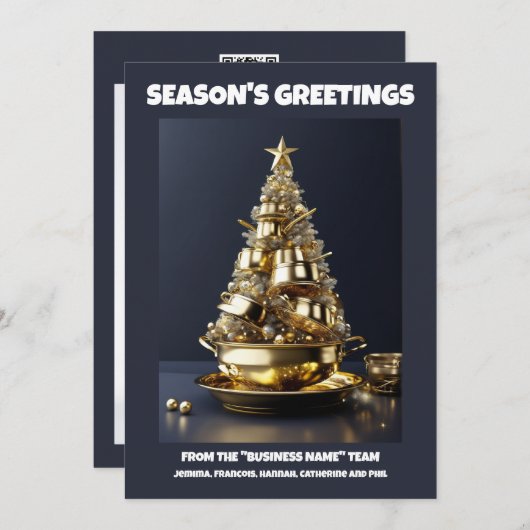 Culinaire kerstboom chef-kok zakelijke catering feestdagenkaart (Voorkant / Achterkant)