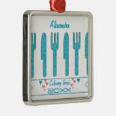 Culinaire kerstfeestdagen in de Afstuderen feestda Metalen Ornament (Rechts)