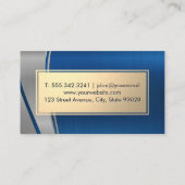 Culinaire Knife | Gold Blue Metallic Visitekaartje (Achterkant)