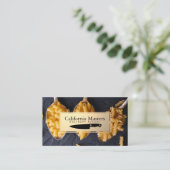 Culinaire Knife | Goud metaal | Pasta's op spenen Visitekaartje (Staand voorkant)