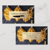 Culinaire Knife | Goud metaal | Pasta's op spenen Visitekaartje (Voorkant / Achterkant)