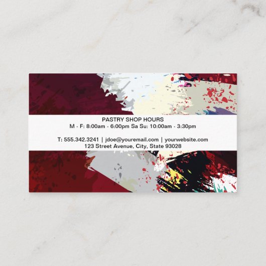 Culinaire Knife Whisk | Artistieke achtergrond Visitekaartje (Achterkant)