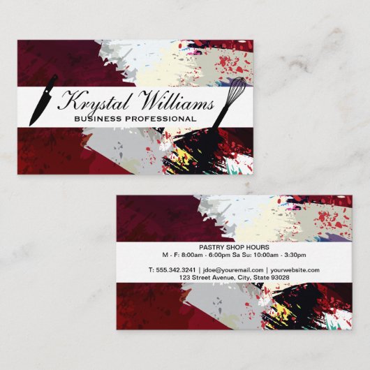 Culinaire Knife Whisk | Artistieke achtergrond Visitekaartje (Voorkant / Achterkant)