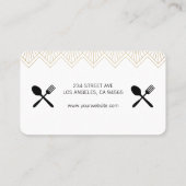 Culinaire kunsten Art Deco Trim Visitekaartje (Achterkant)