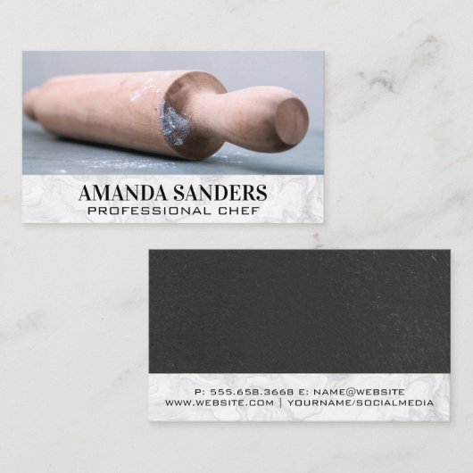 Culinaire kunsten | deegroller visitekaartje (Voorkant / Achterkant)