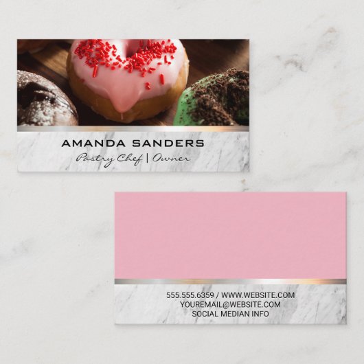 Culinaire Kunsten | Donuts Achtergrond Visitekaartje (Voorkant / Achterkant)
