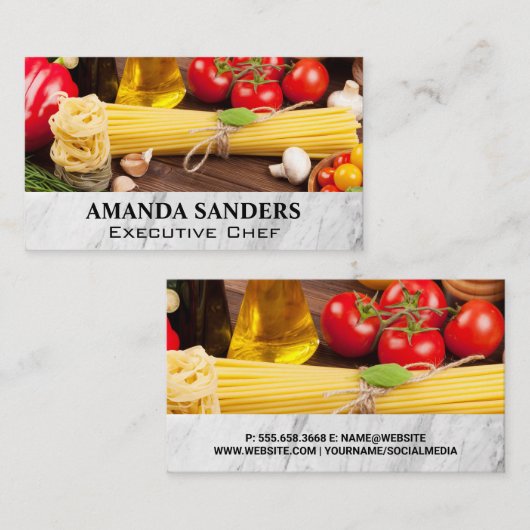 Culinaire Kunsten | Tomatenpasta Visitekaartje (Voorkant / Achterkant)