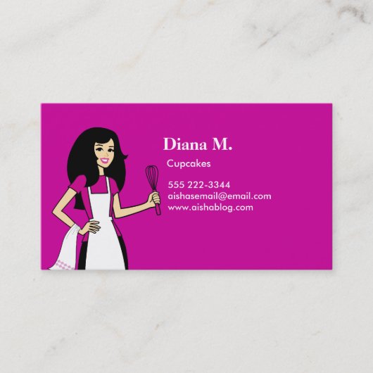 Culinaire leraar Cake Decorator Biz Card Visitekaartje (Voorkant)