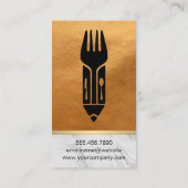 Culinaire Logo | Leder | Marmer Visitekaartje (Achterkant)