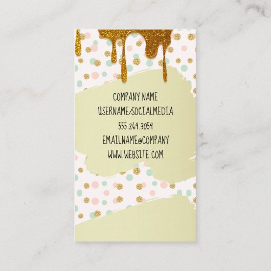 Culinaire mastertools | Polka Dot en Gold Syrup Visitekaartje (Achterkant)