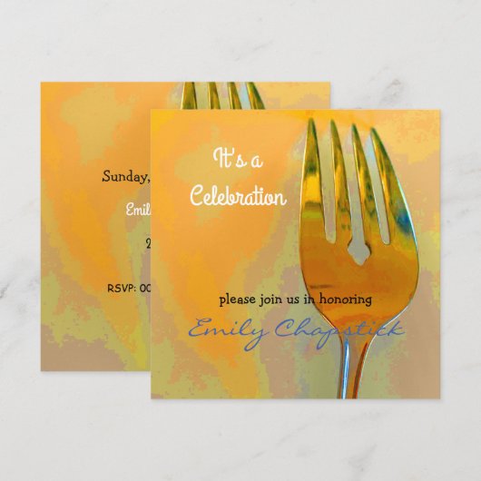 Culinaire Modern Celebration Invitation Kaart (Voorkant / Achterkant)